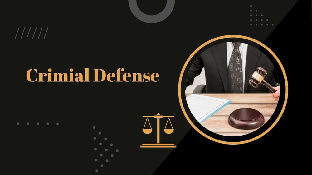 Criminal Defense Law concept with a professional background.