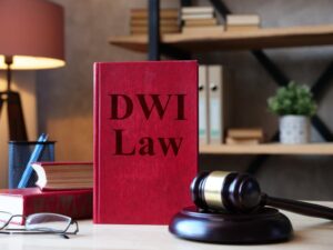 DWI Law Book on the table with Gavel